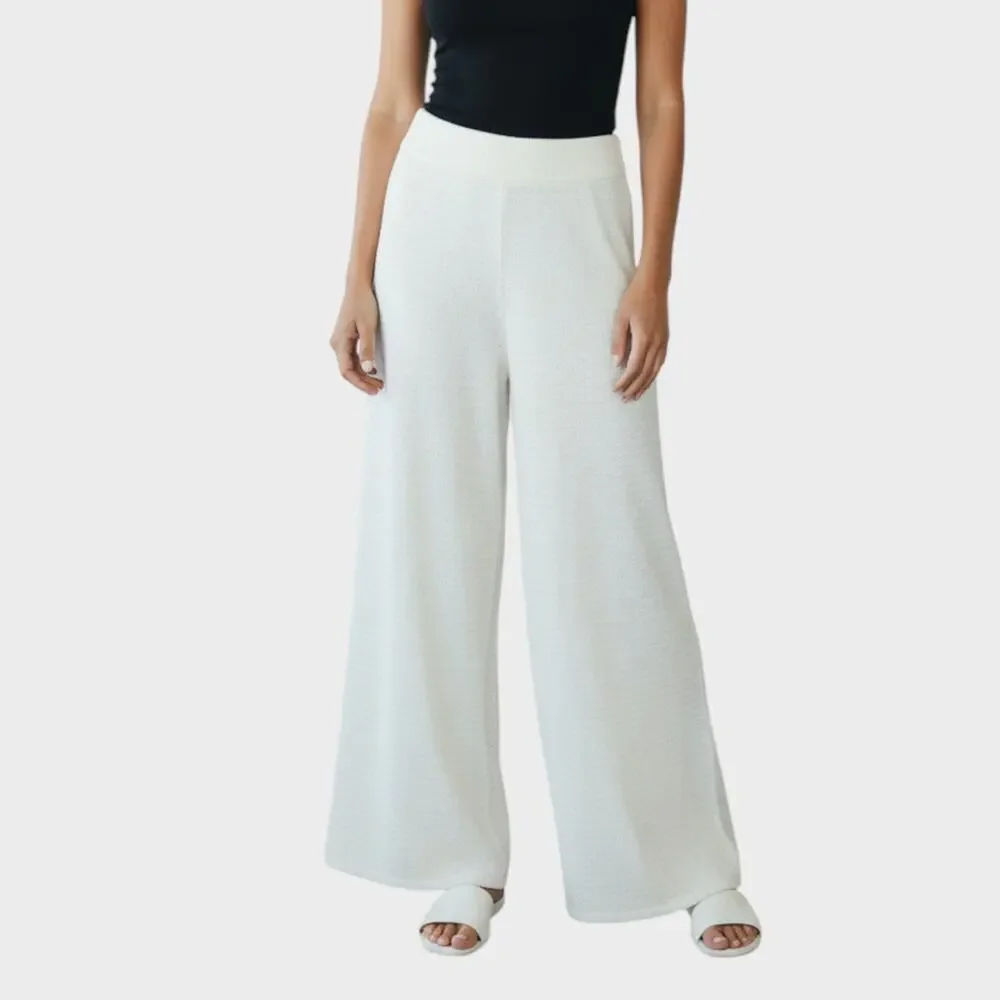 Sincerely Jules Knit Pants XS Winter White 100% Cotton